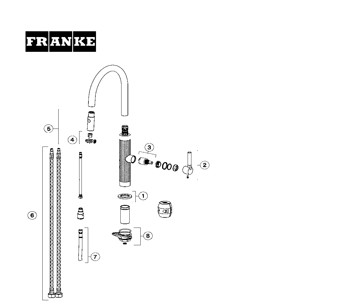 Mythos Masterpiece Pull-Down exploded drawing