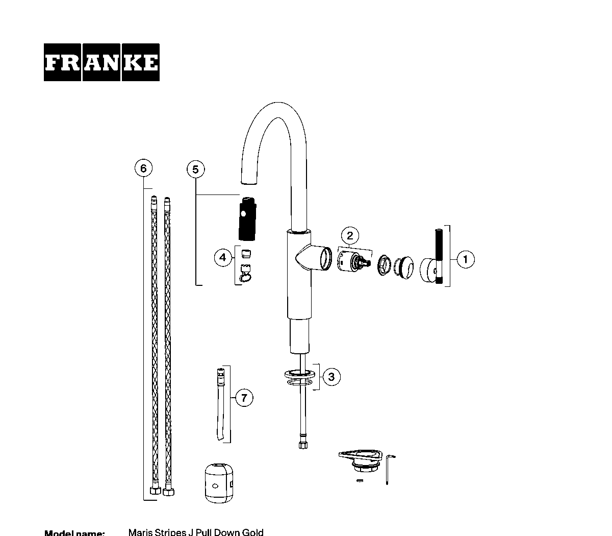 Maris Stripes Pull-Down exploded drawing