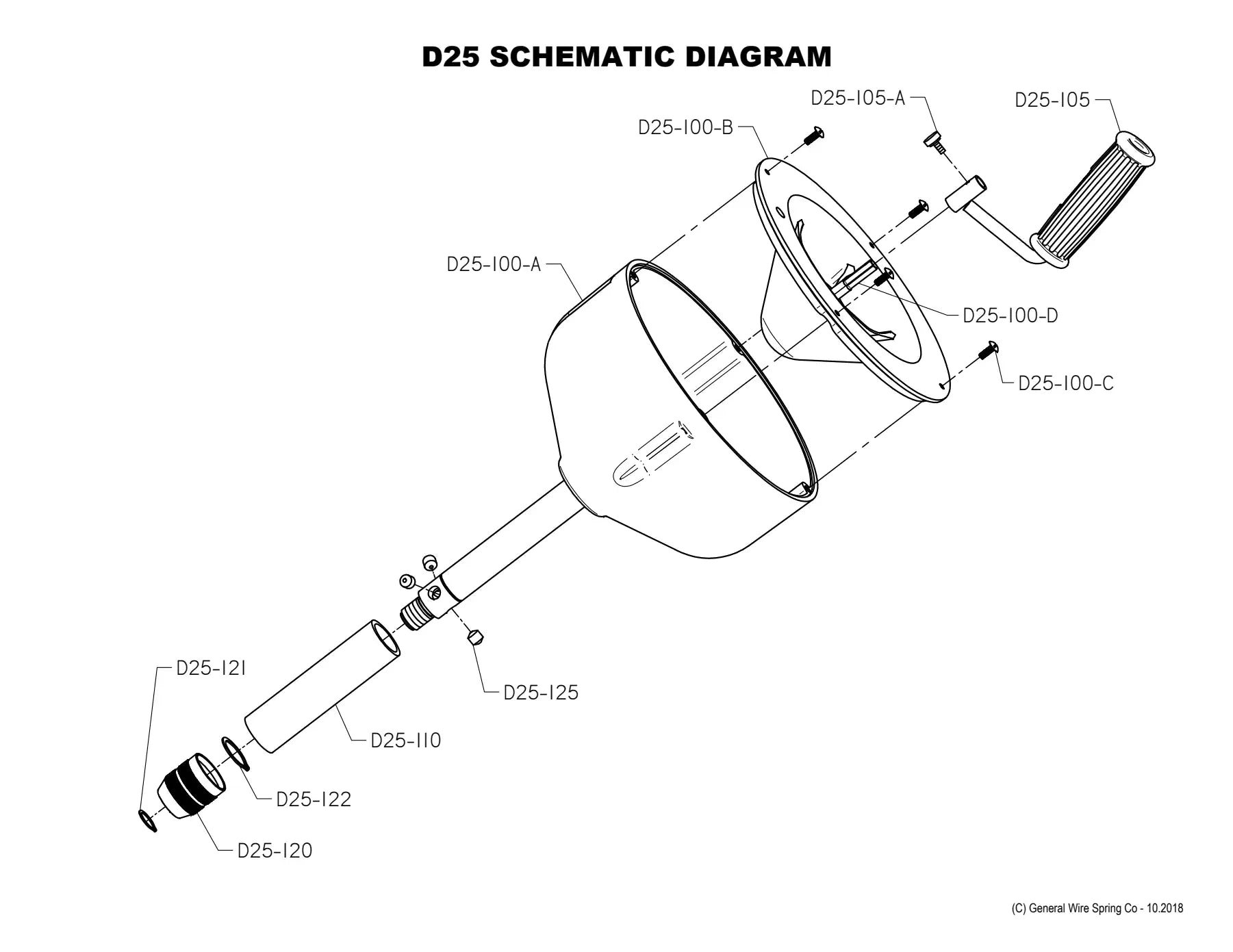No. 25 / D-25 Handy exploded parts diagram