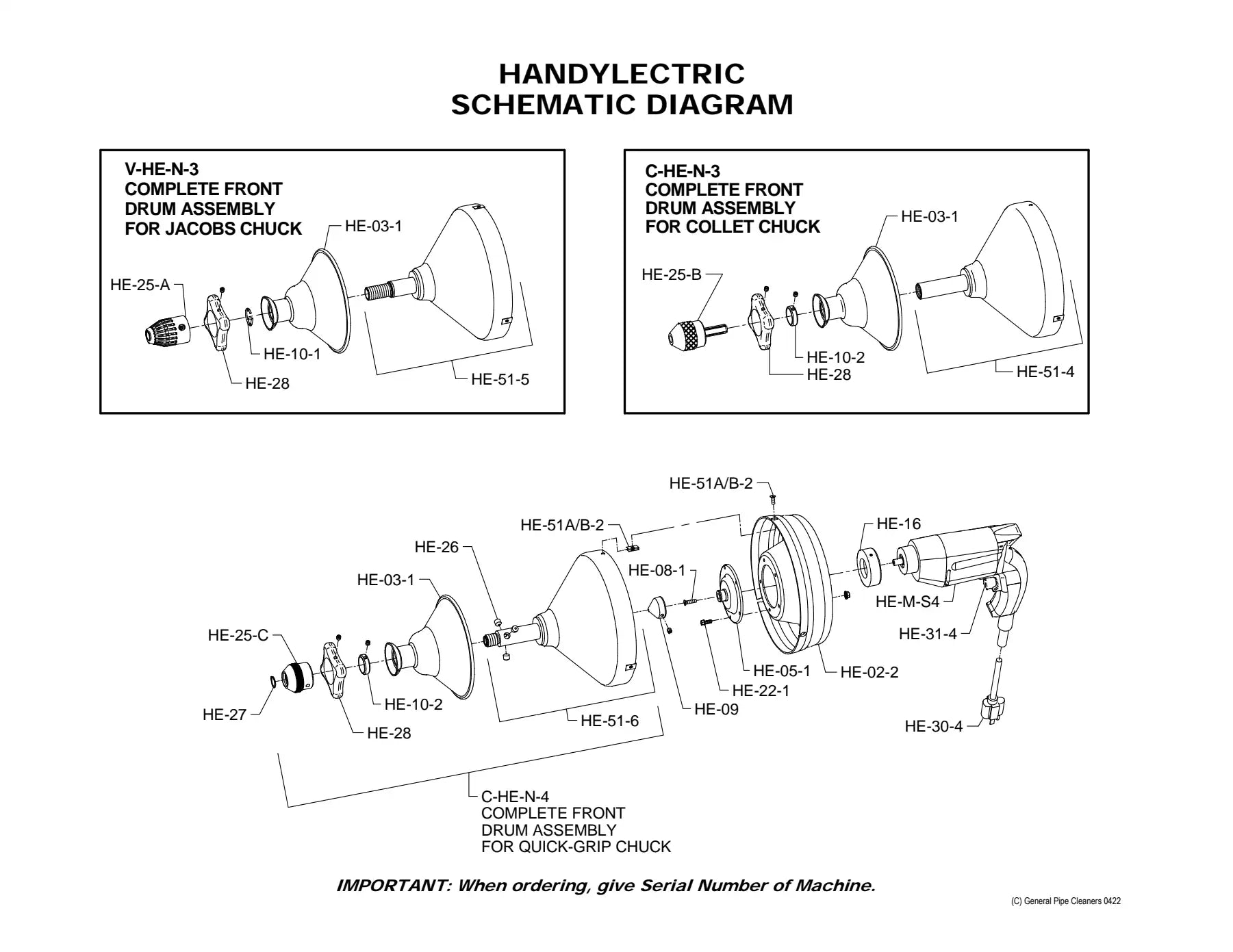 Handylectric exploded parts diagram