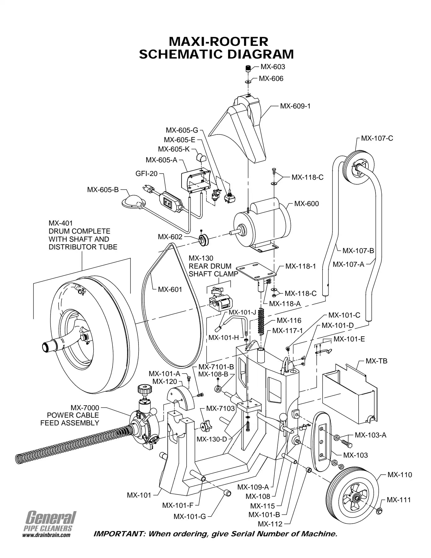 Maxi-Rooter exploded parts diagram