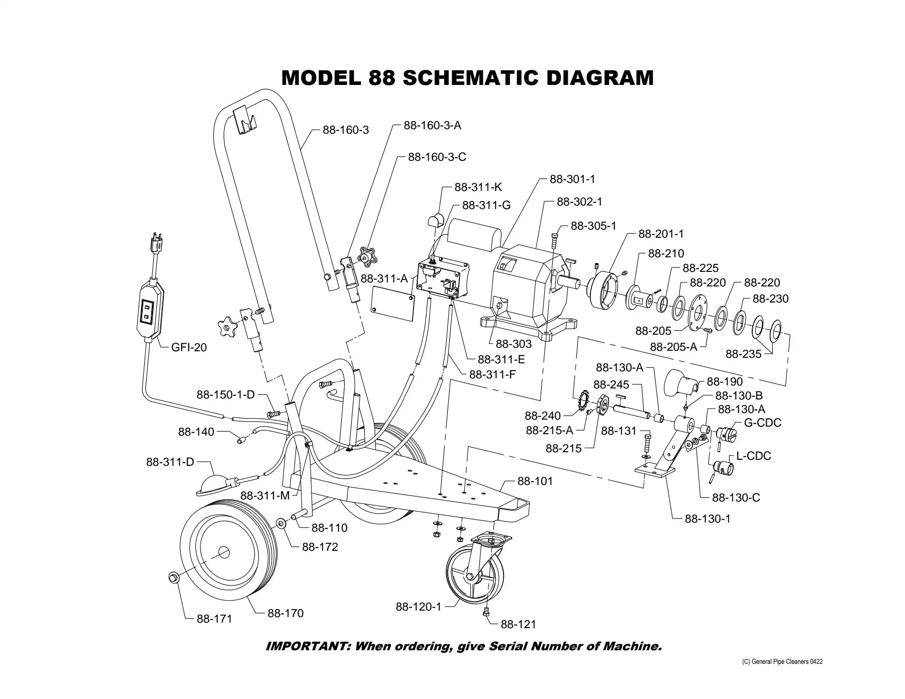 Model 88 exploded parts diagram