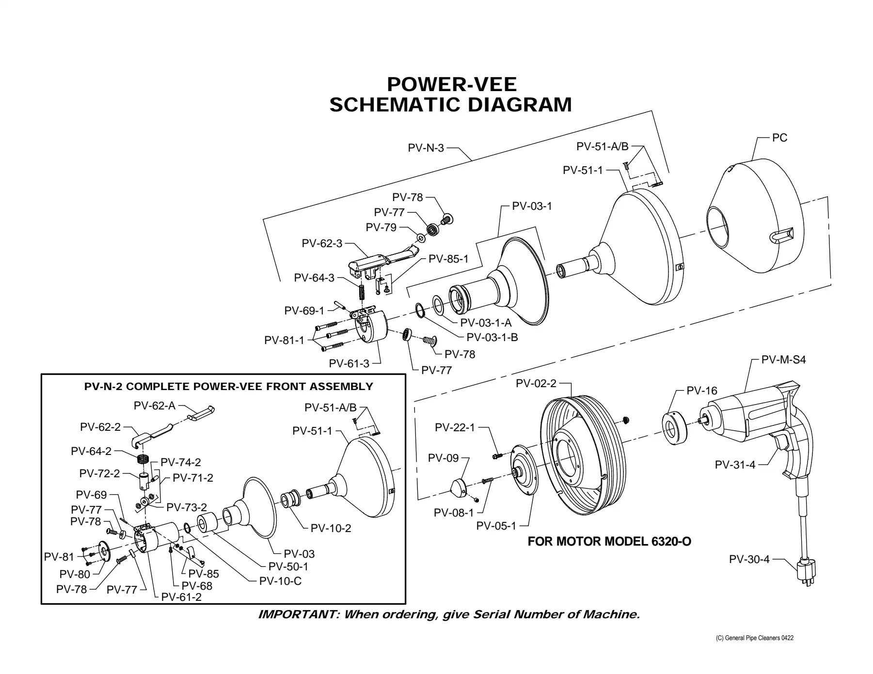 Power-Vee exploded parts diagram