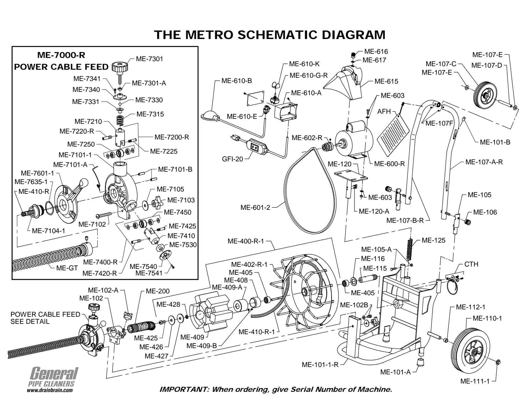 The Metro exploded parts diagram