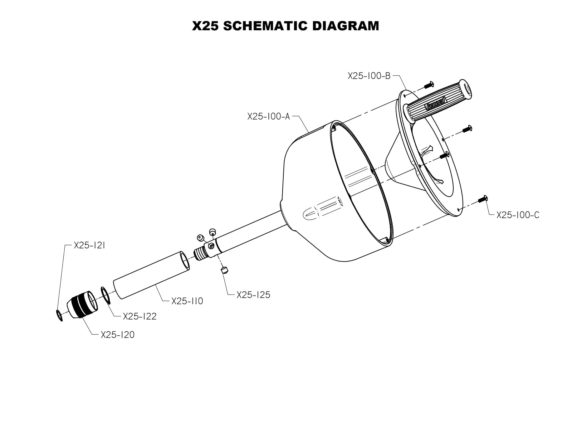X-25 exploded parts diagram