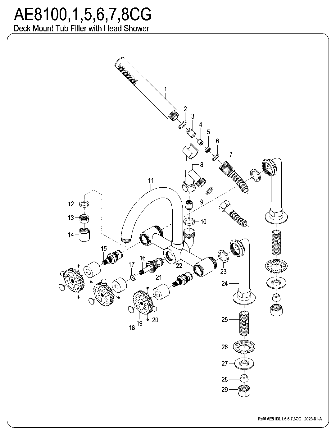 Fuller AE8100CG exploded parts diagram
