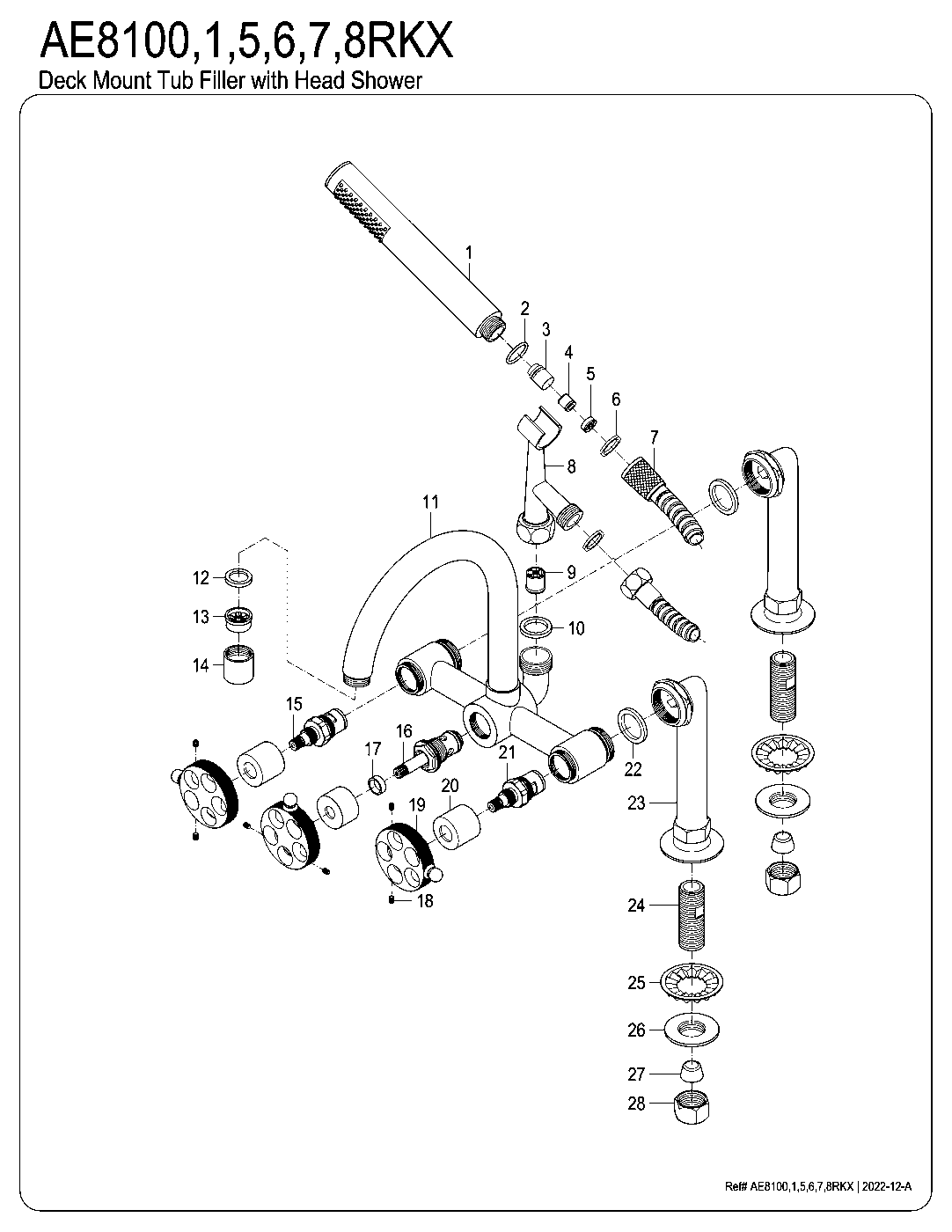 Webb AE8100RKX exploded parts diagram