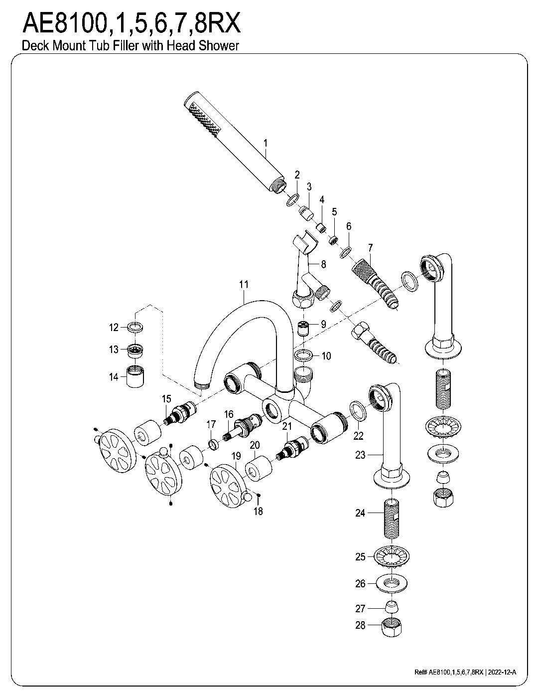 Belknap AE8100RX exploded parts diagram