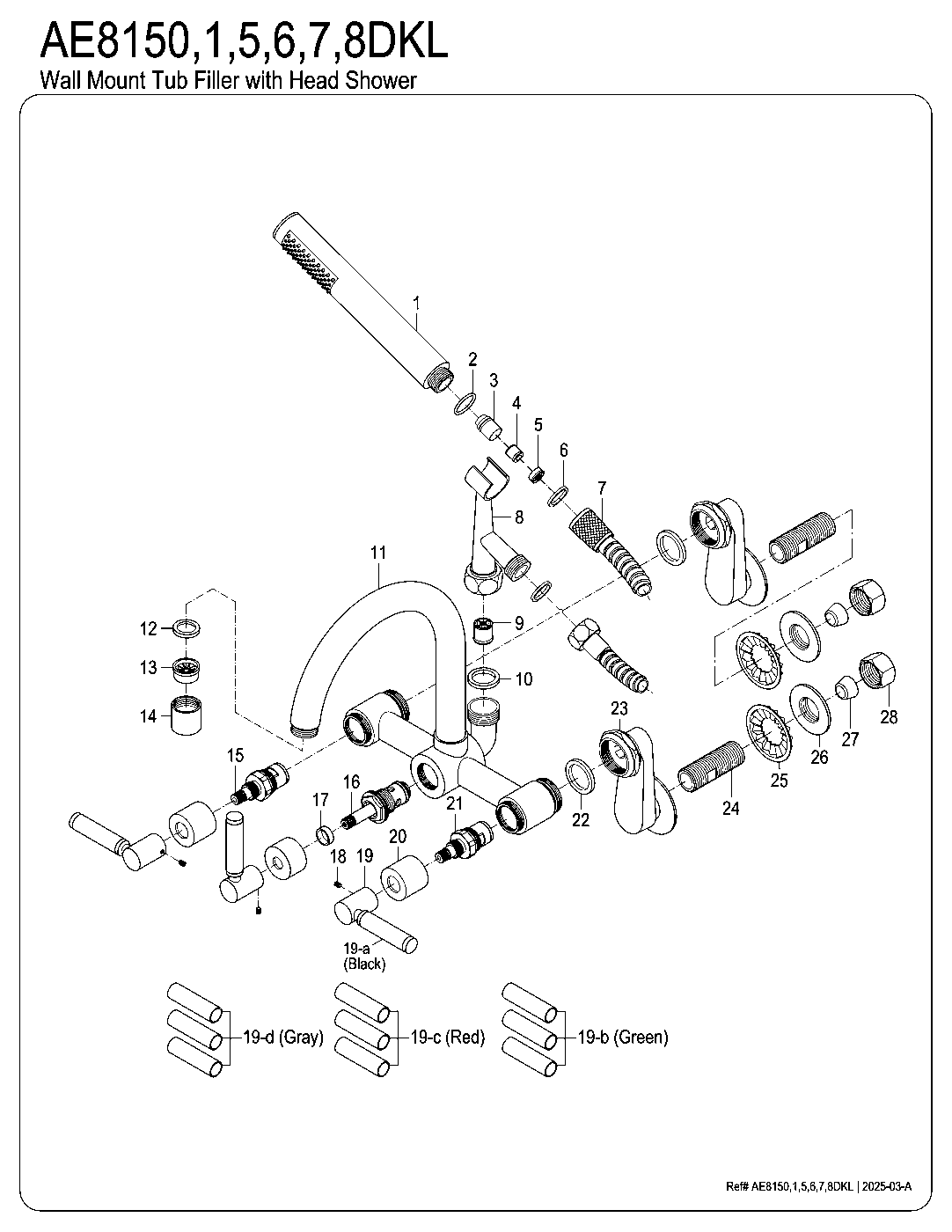 Kaiser AE8150DKL exploded parts diagram