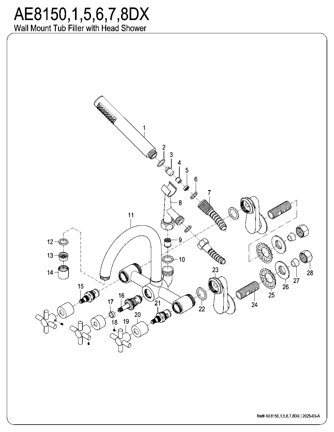 Concord AE8150DX exploded parts diagram