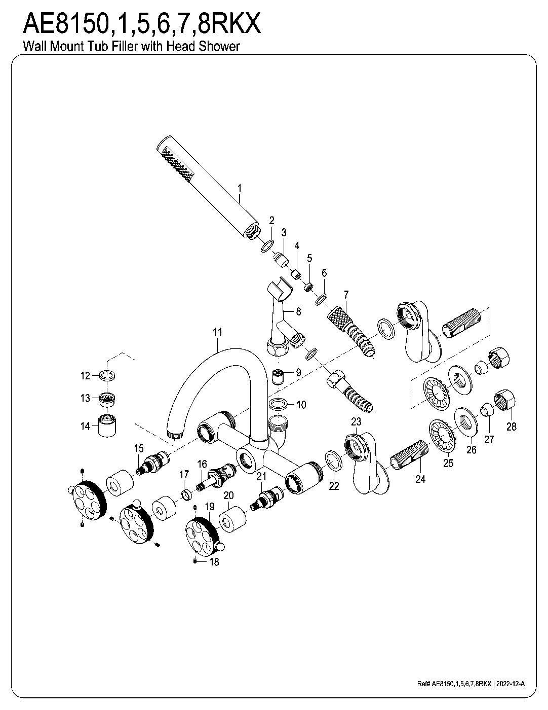 Webb AE8150RKX exploded parts diagram
