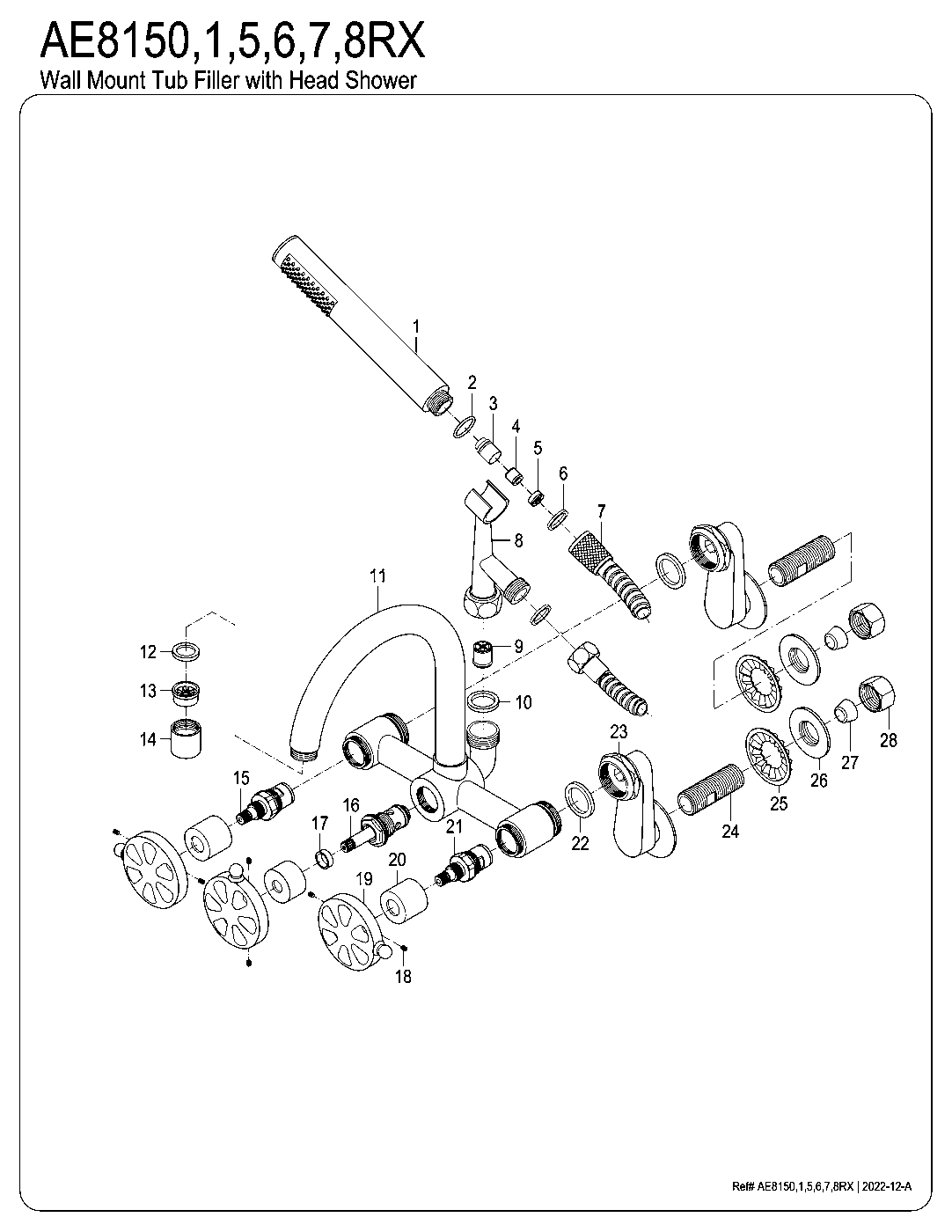 Belknap AE8150RX exploded parts diagram