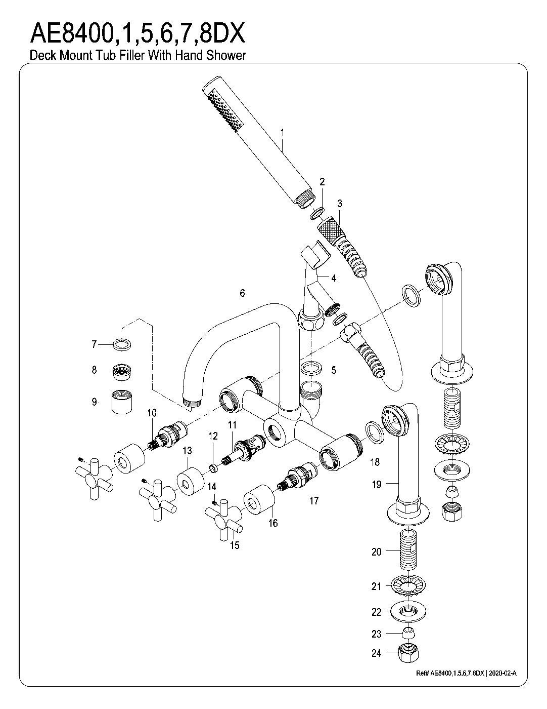 Concord AE8400DX exploded parts diagram