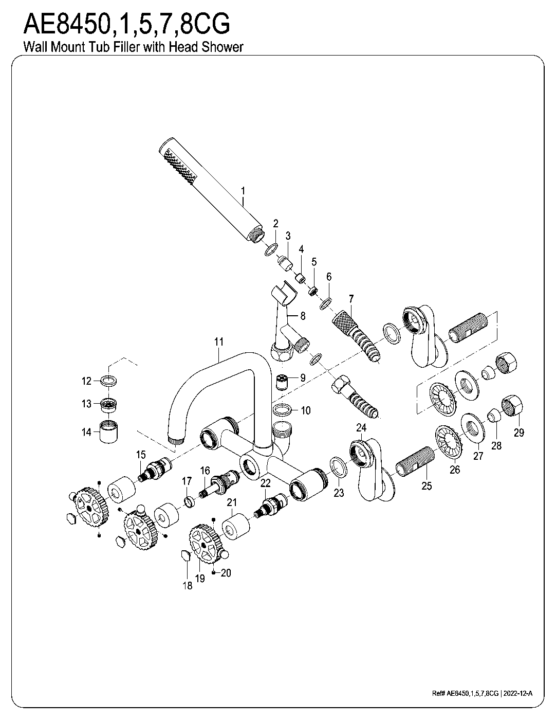 Fuller AE8450CG exploded parts diagram