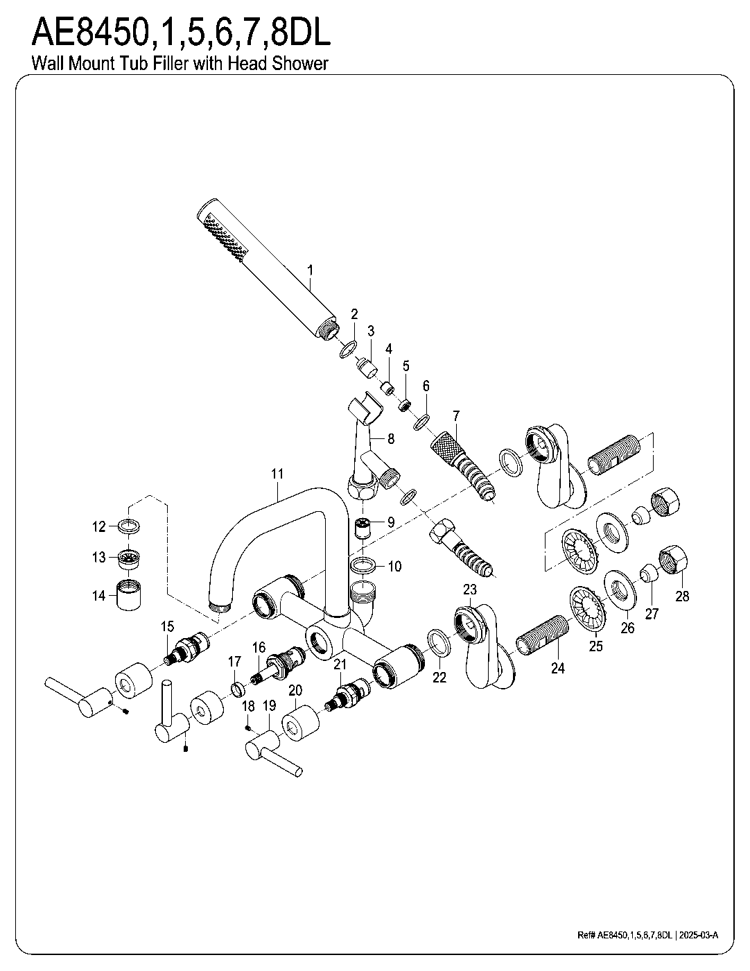 Concord AE8450DL exploded parts diagram