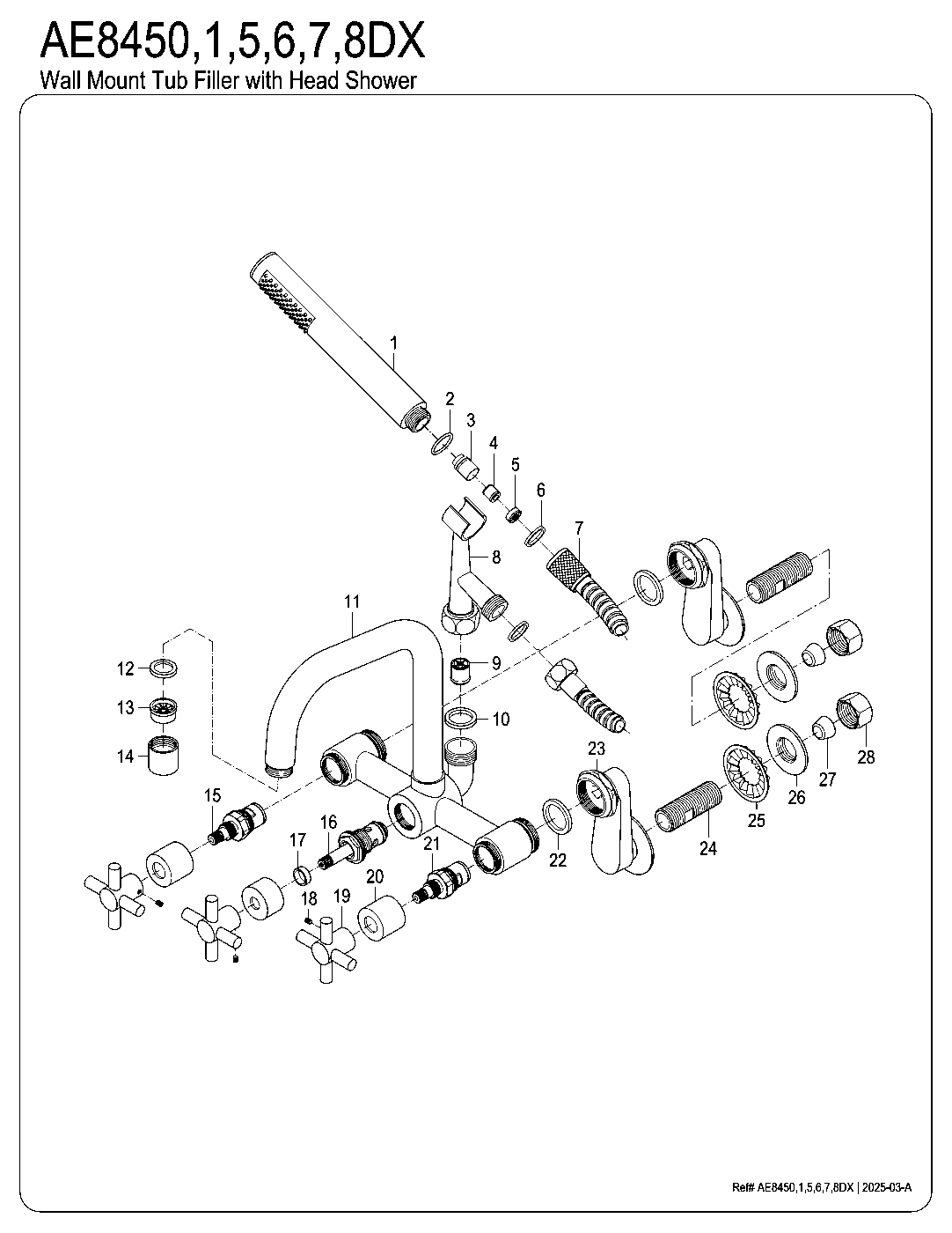 Concord AE8450DX exploded parts diagram