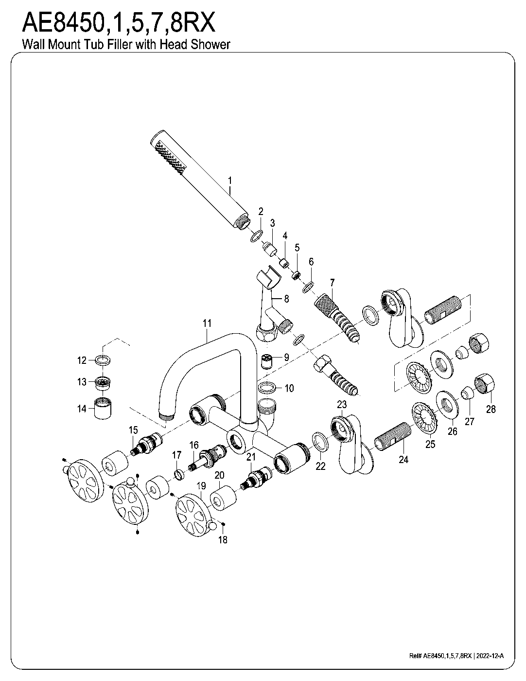 Belknap AE8450RX exploded parts diagram