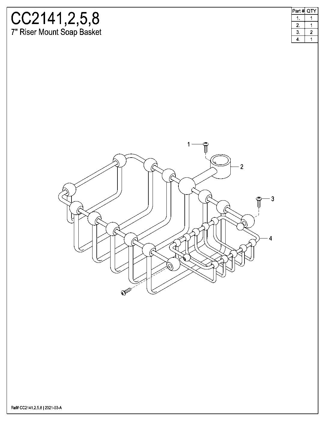 Vintage CC2141 exploded parts diagram