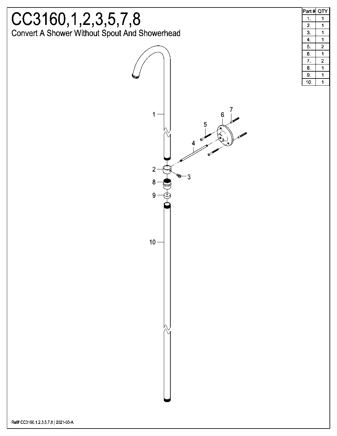 Vintage CC3160 exploded parts diagram