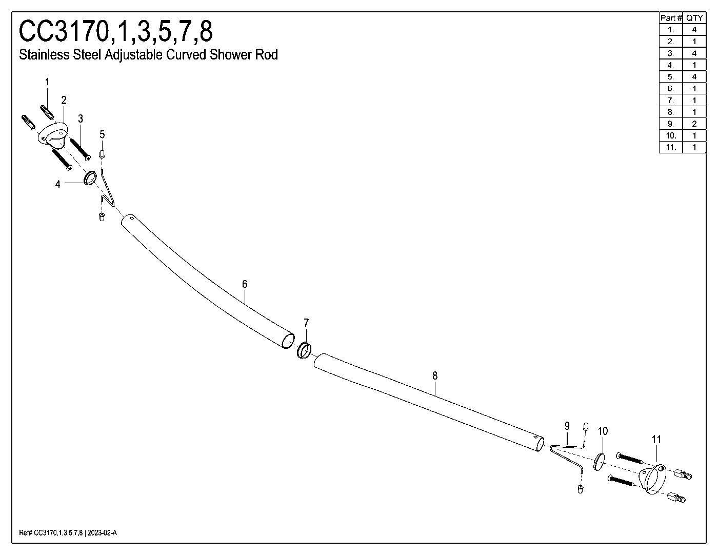 Edenscape CC3170 exploded parts diagram