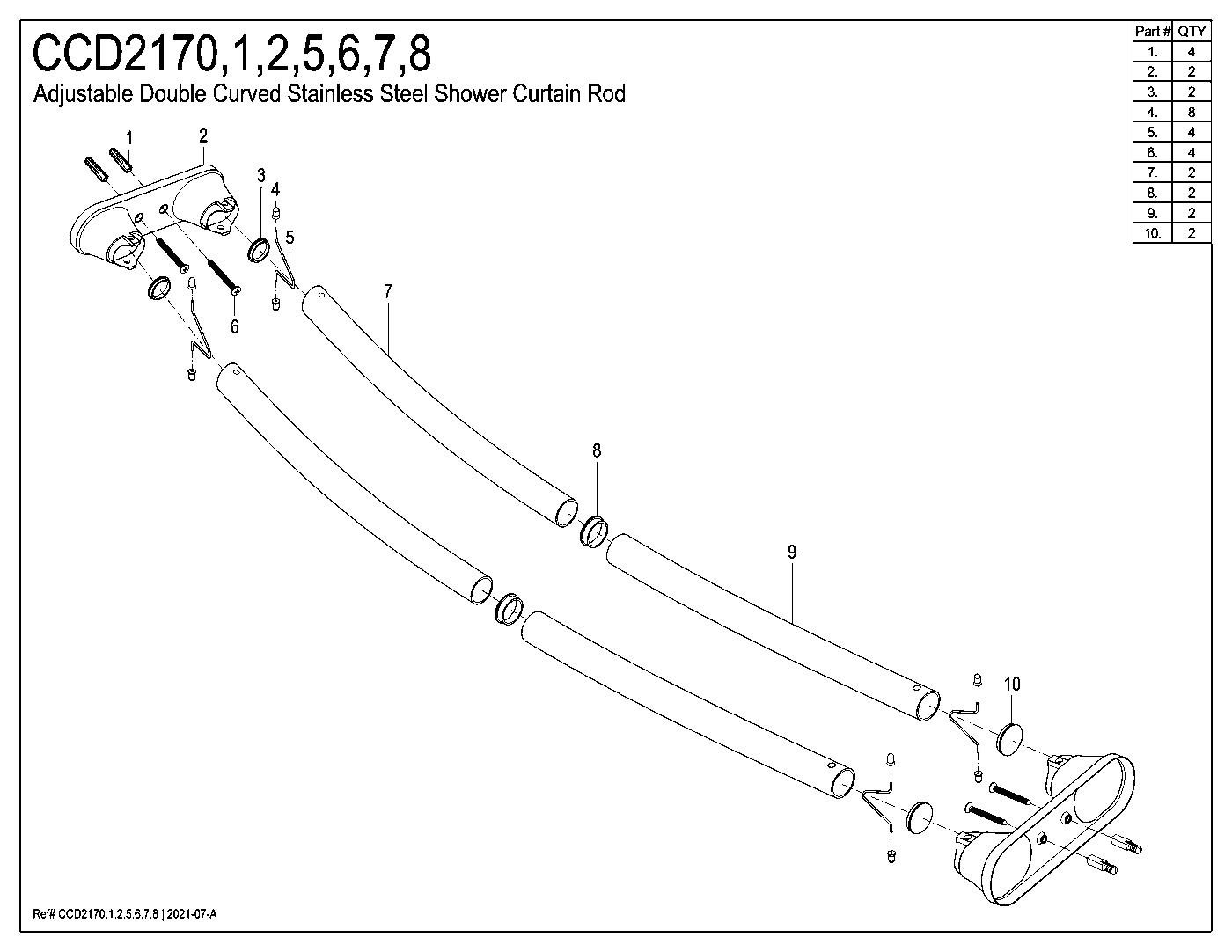 Edenscape CCD2170 exploded parts diagram