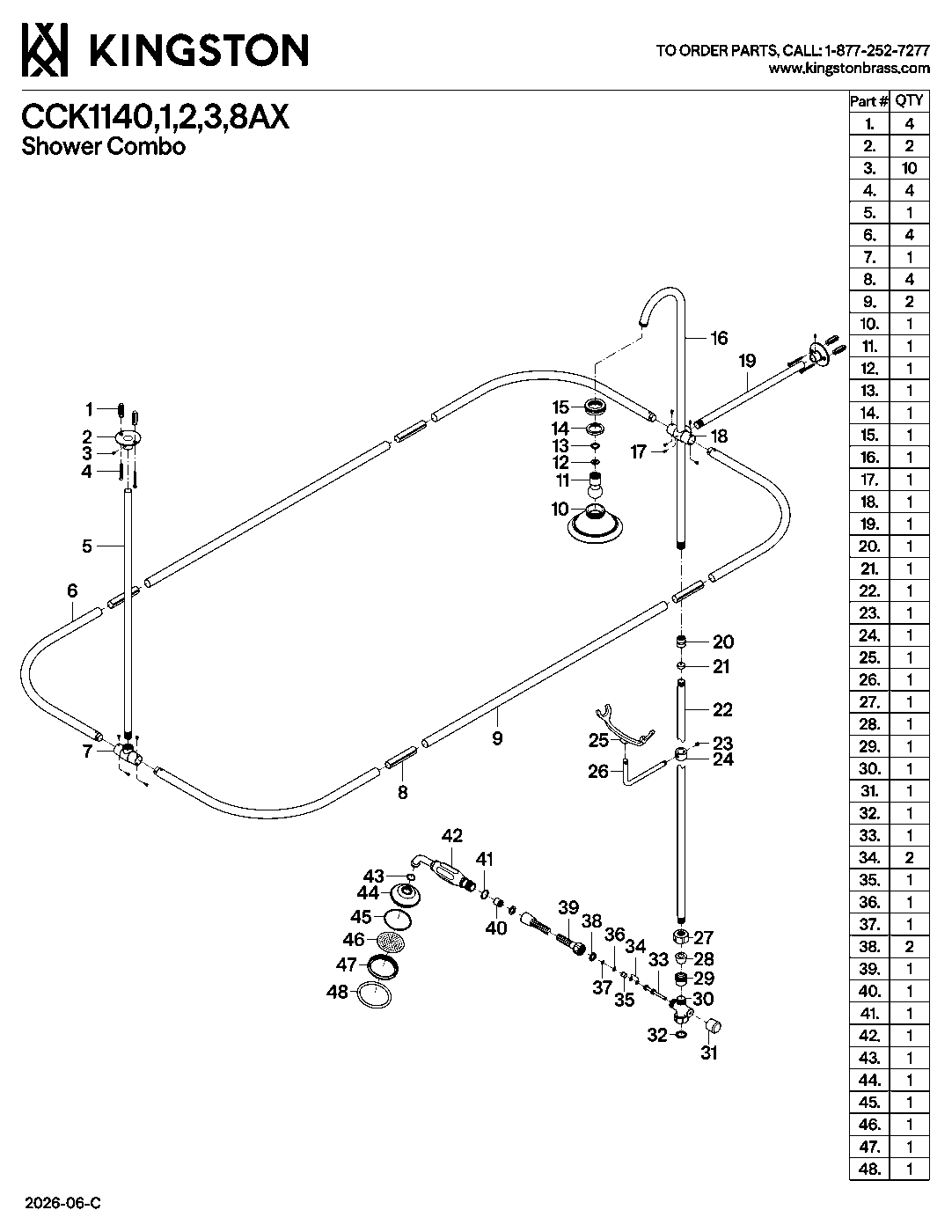 Vintage CCK1140AX exploded parts diagram