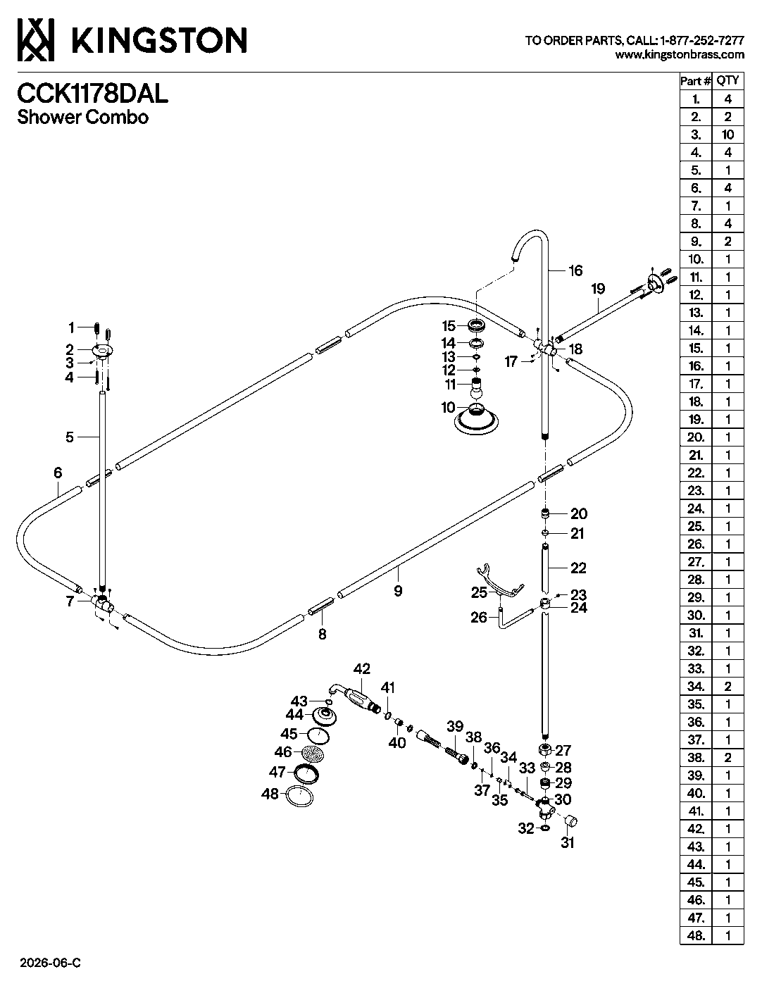 Vintage CCK1178DAL exploded parts diagram