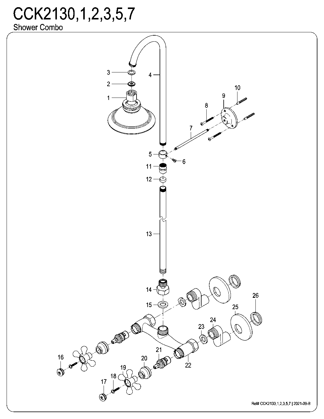 Vintage CCK2130 exploded parts diagram