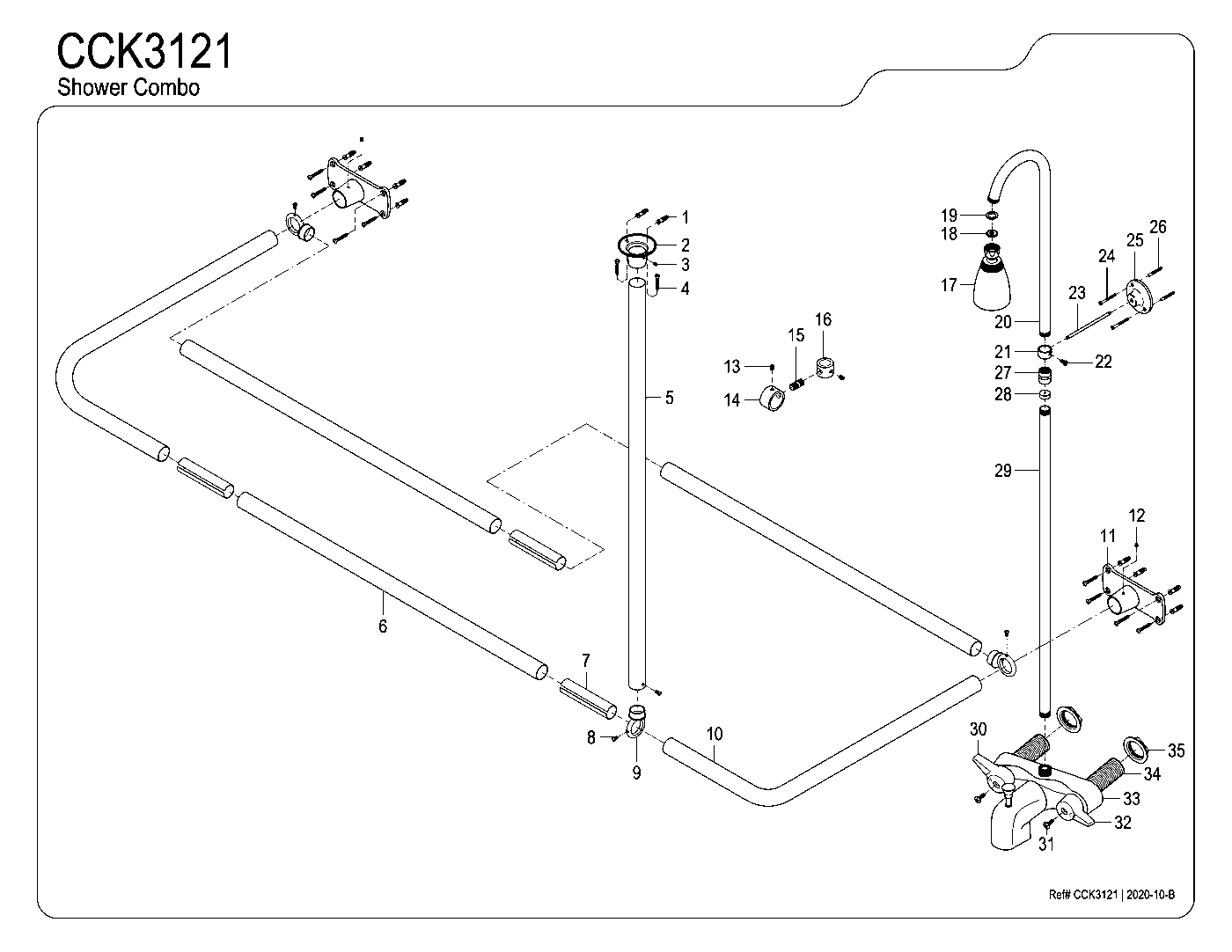 Vintage CCK3121 exploded parts diagram