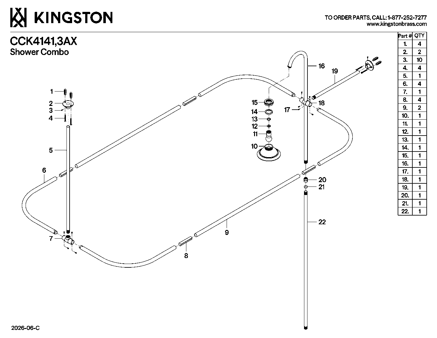 Vintage CCK4141AX exploded parts diagram