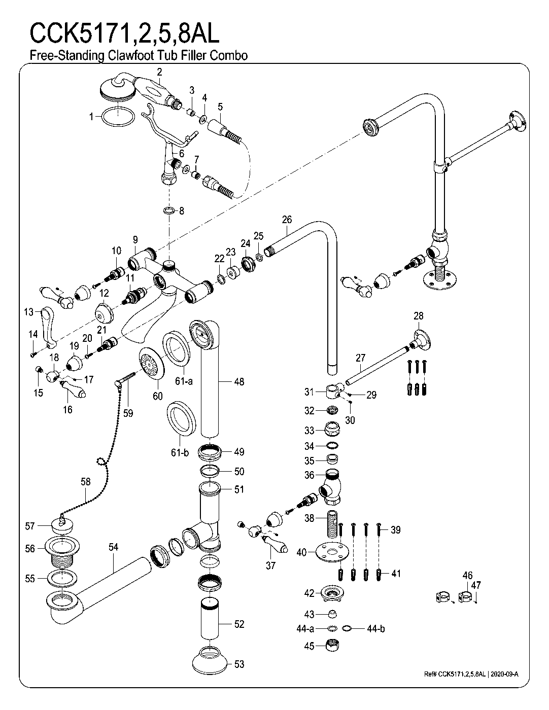 Vintage CCK5171AL exploded parts diagram