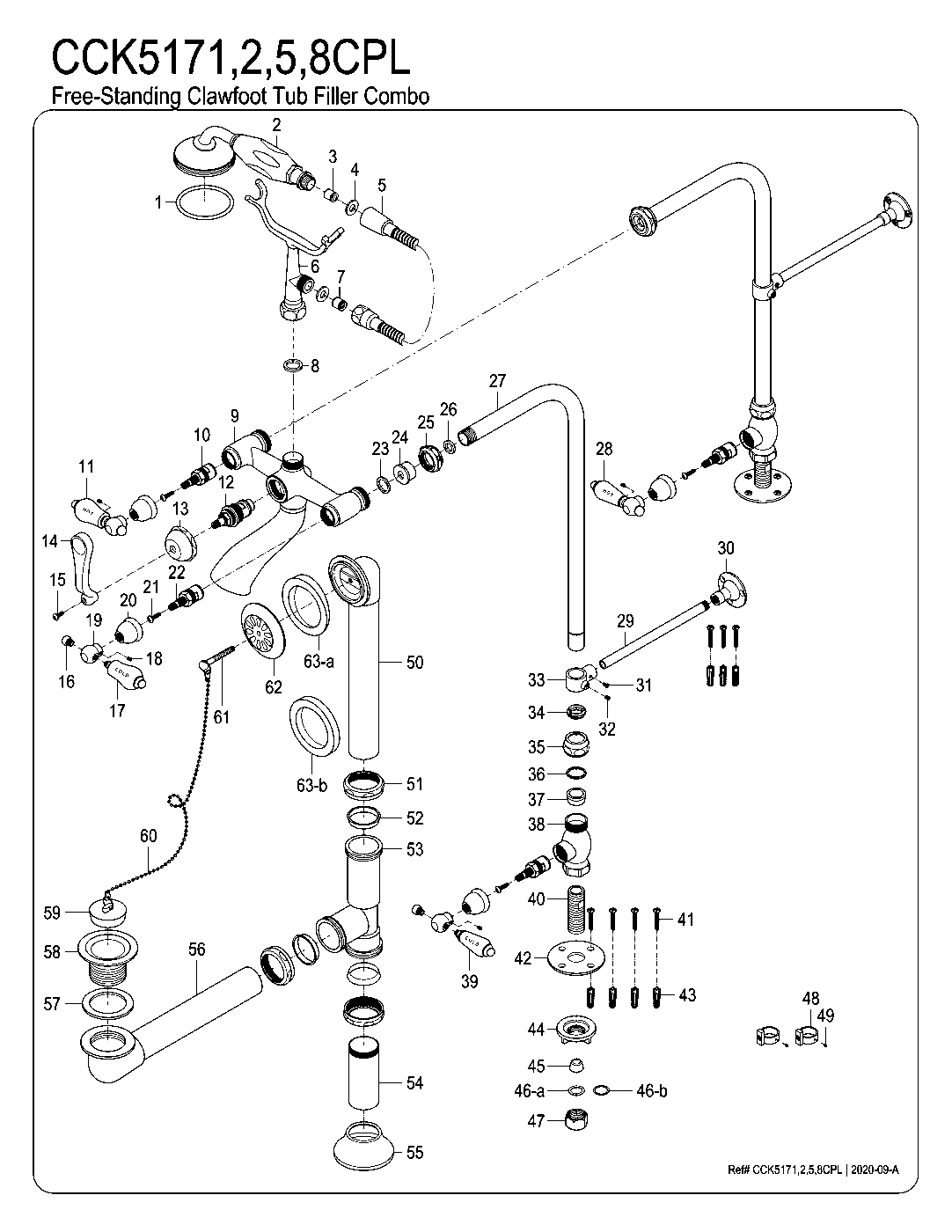 Vintage CCK5171CPL exploded parts diagram