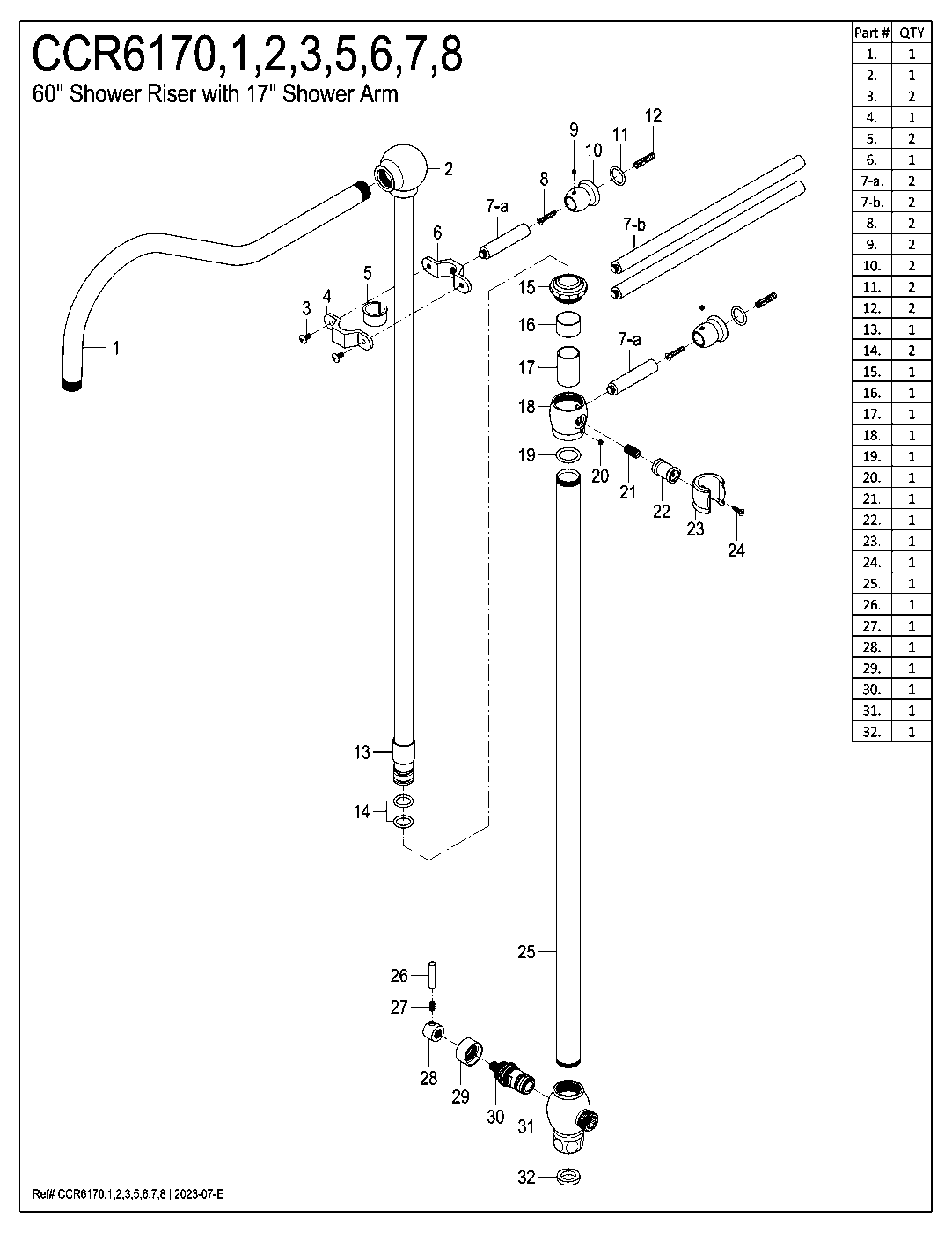 Vintage CCR6170 exploded parts diagram