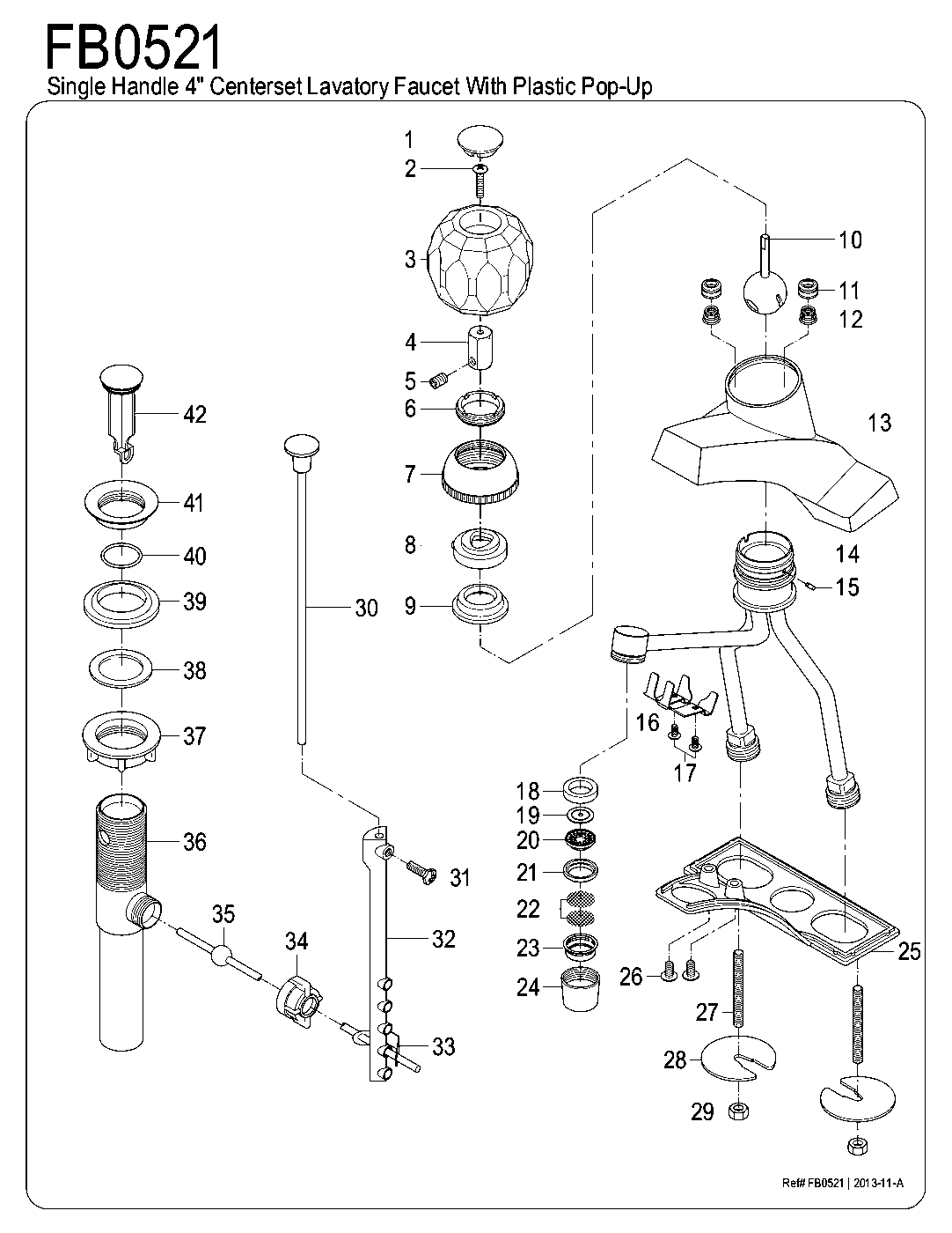 Americana FB0521 exploded parts diagram