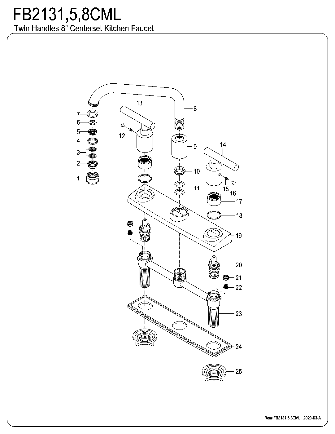 Manhattan FB2131CML exploded parts diagram