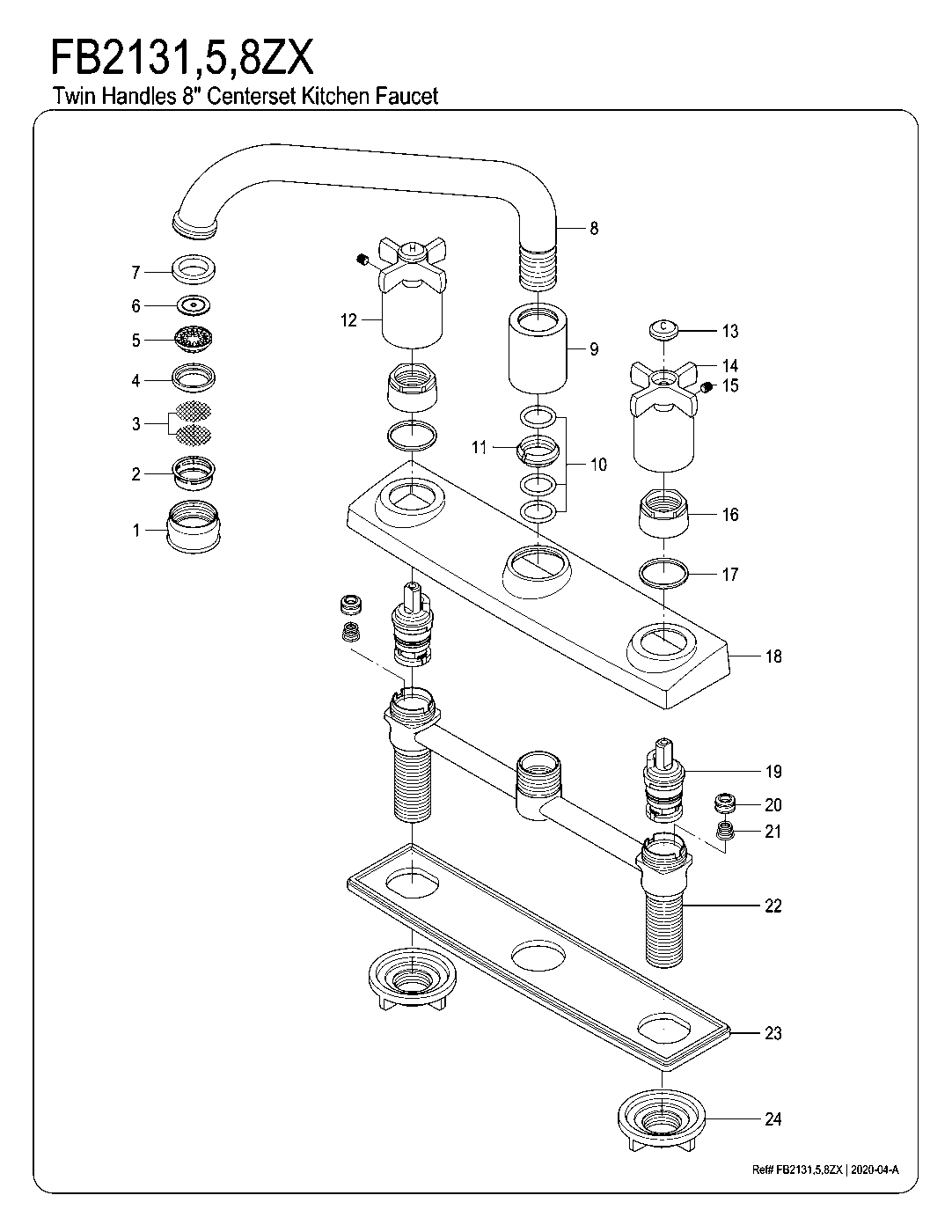 Millennium FB2131ZX exploded parts diagram