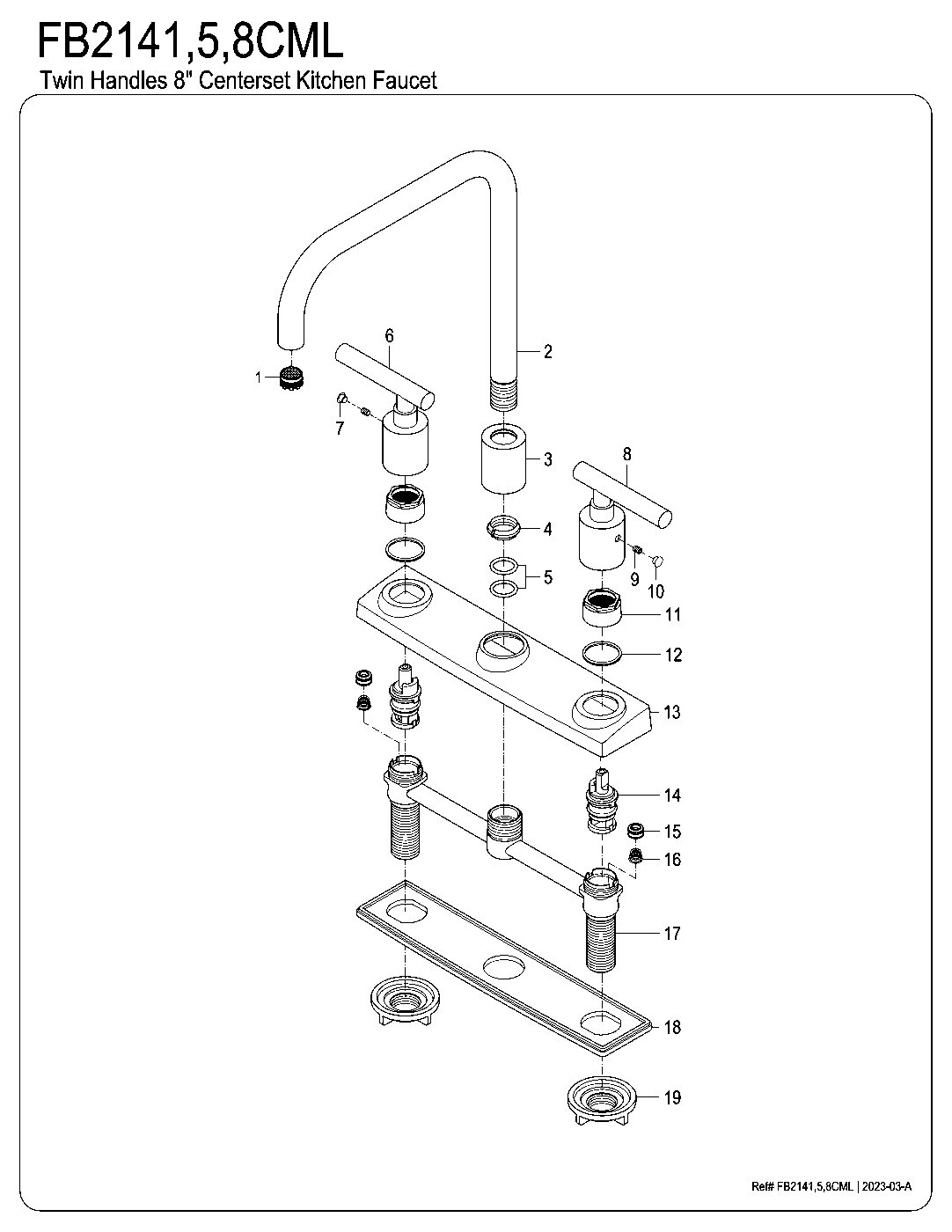 Manhattan FB2141CML exploded parts diagram