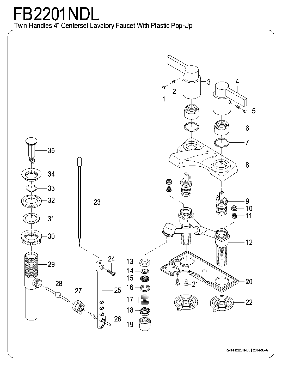 NuvoFusion FB2201NDL exploded parts diagram