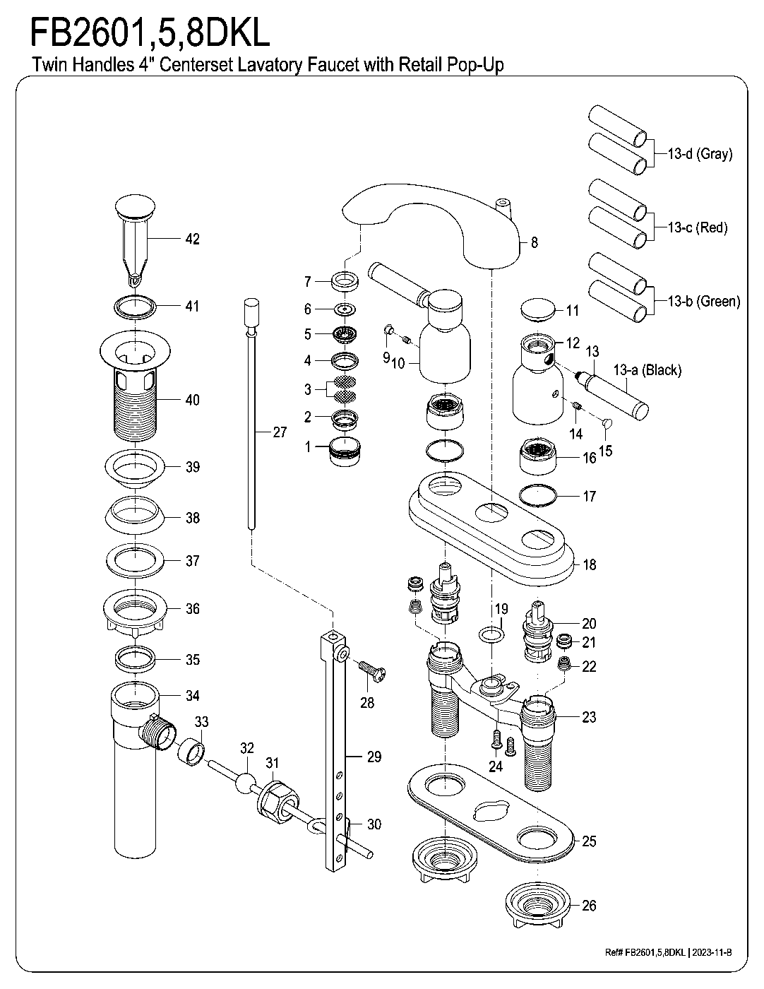 Kaiser FB2601DKL exploded parts diagram