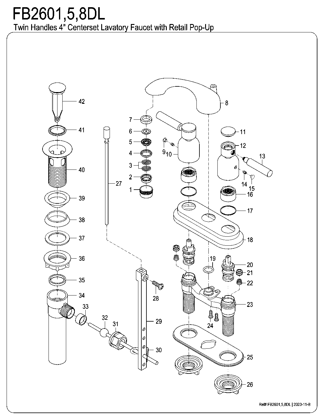 Concord FB2601DL exploded parts diagram