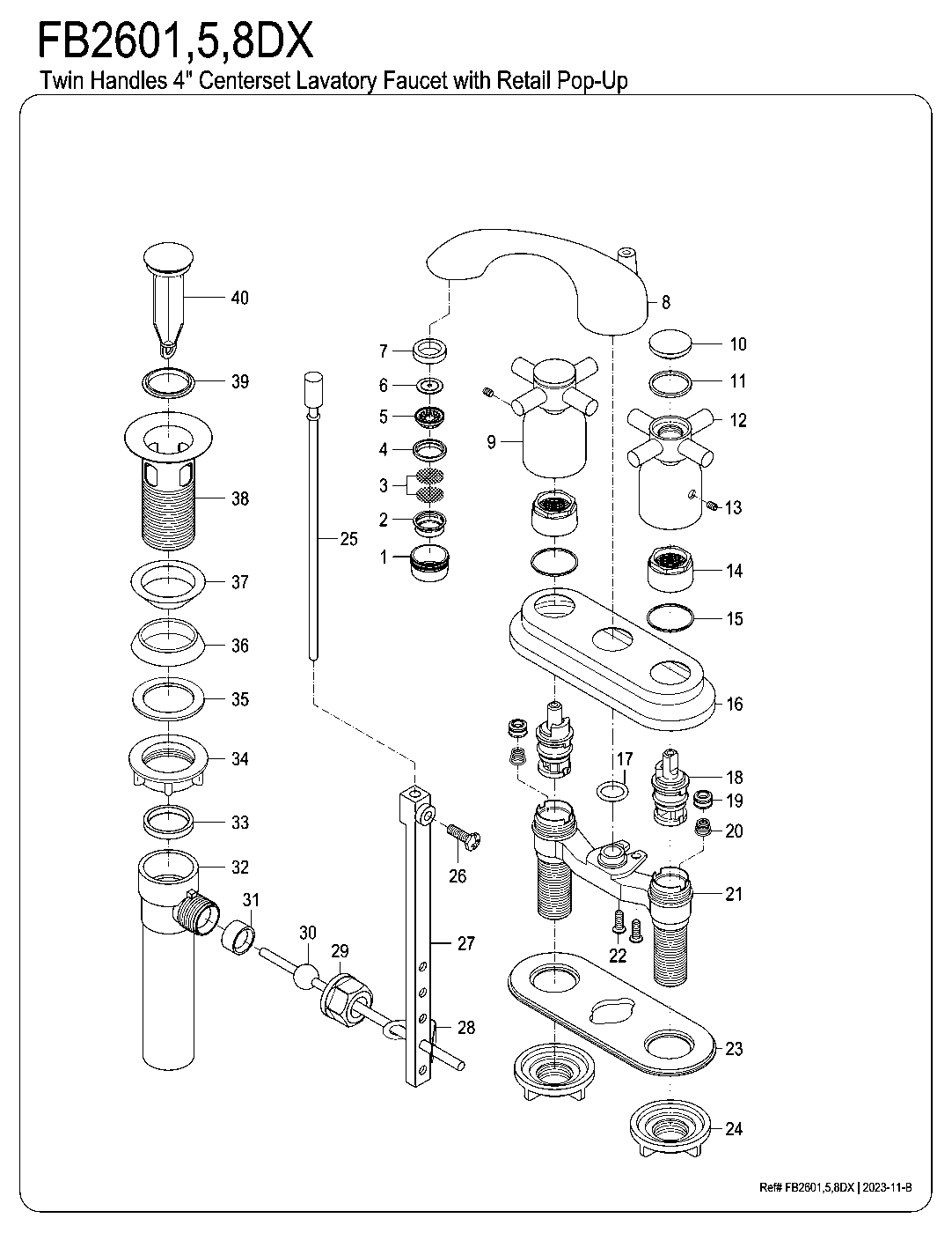 Concord FB2601DX exploded parts diagram