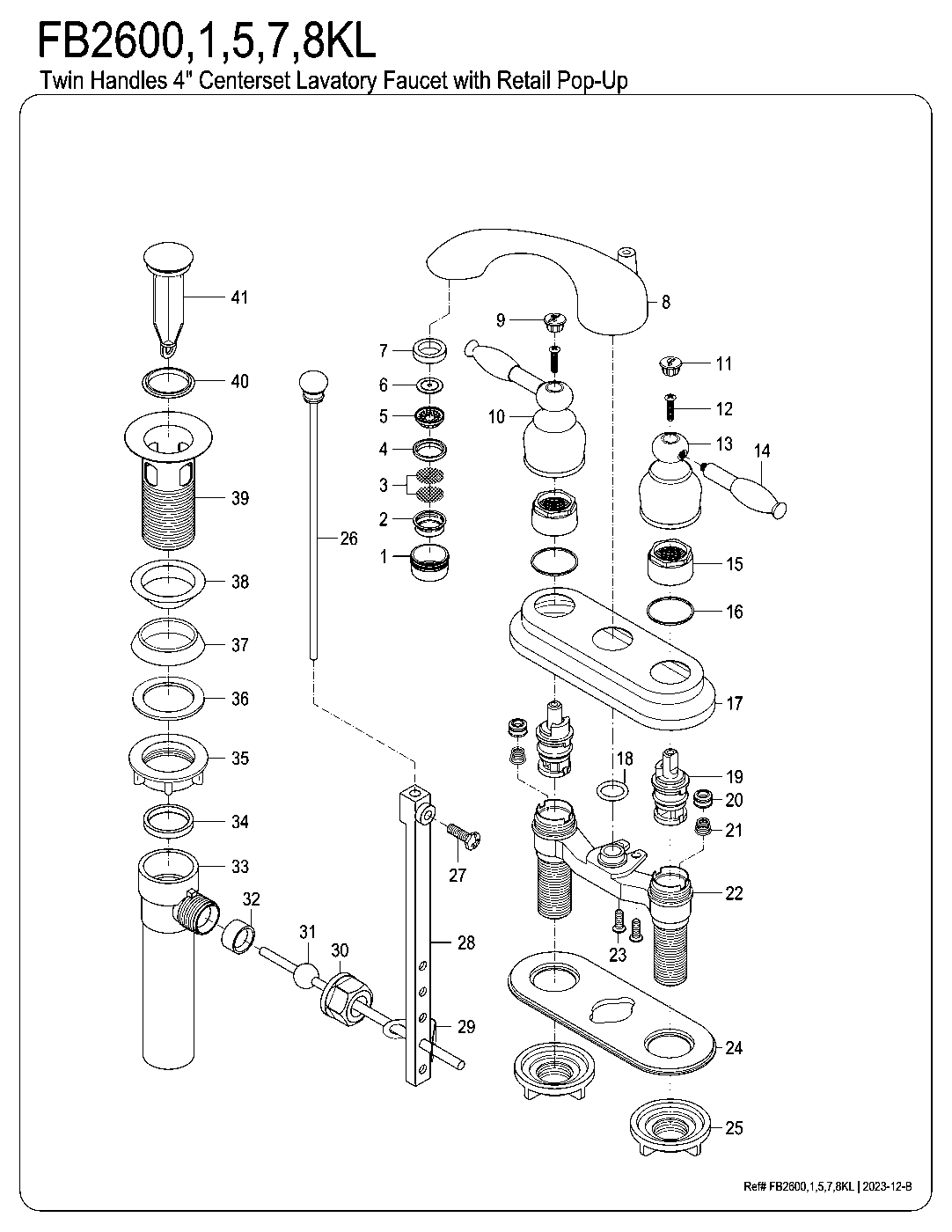 Knight FB2600KL exploded parts diagram