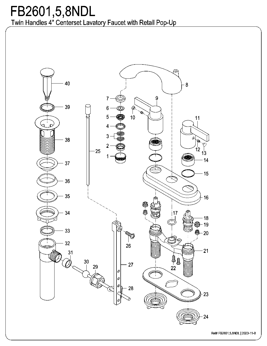 NuvoFusion FB2601NDL exploded parts diagram
