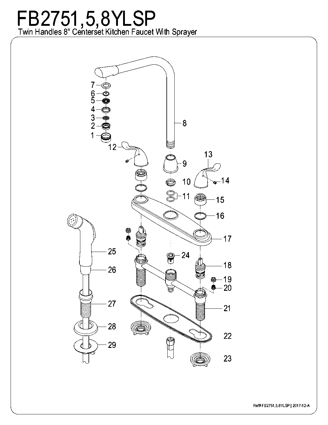 Yosemite FB2751YLSP exploded parts diagram