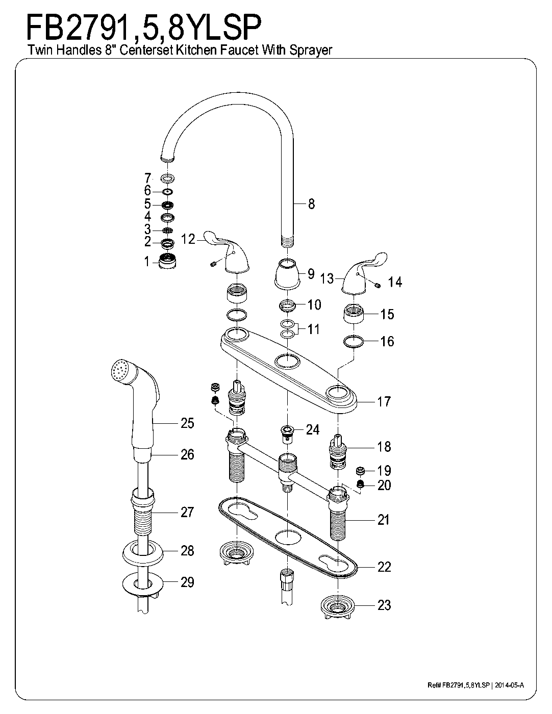 Yosemite FB2791YLSP exploded parts diagram