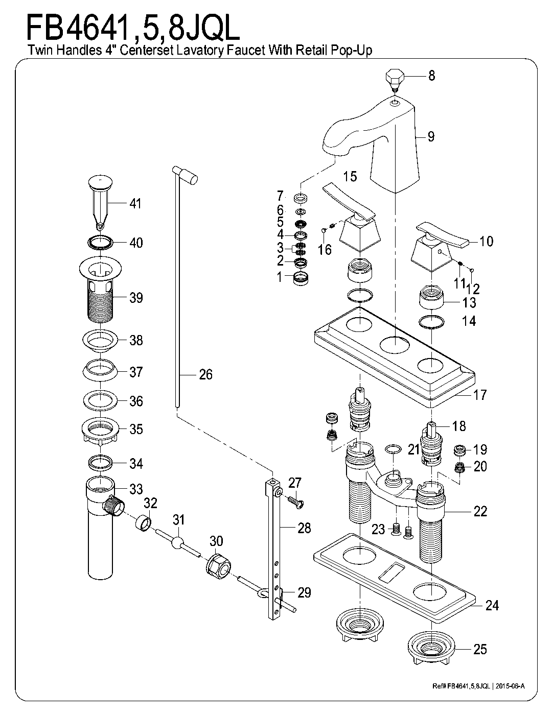 Queensbury FB4641JQL exploded parts diagram