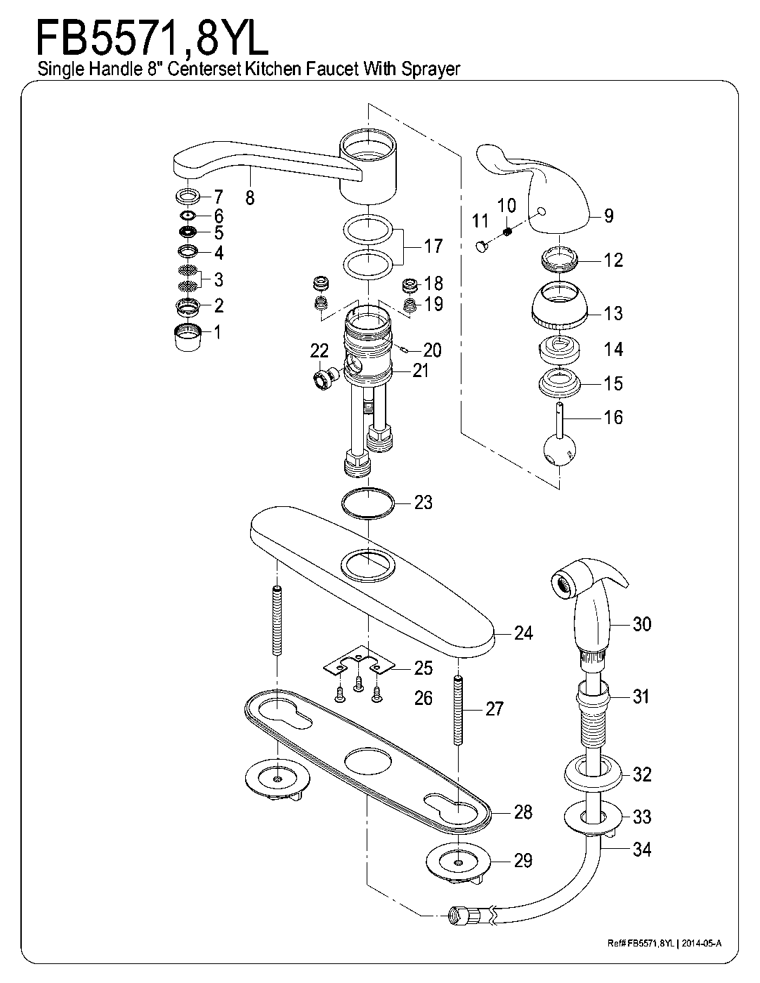 Yosemite FB5571YL exploded parts diagram