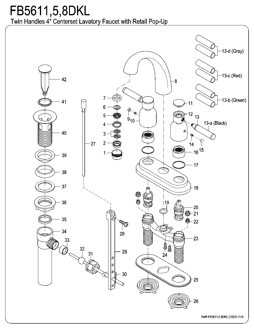 Kaiser FB5611DKL exploded parts diagram