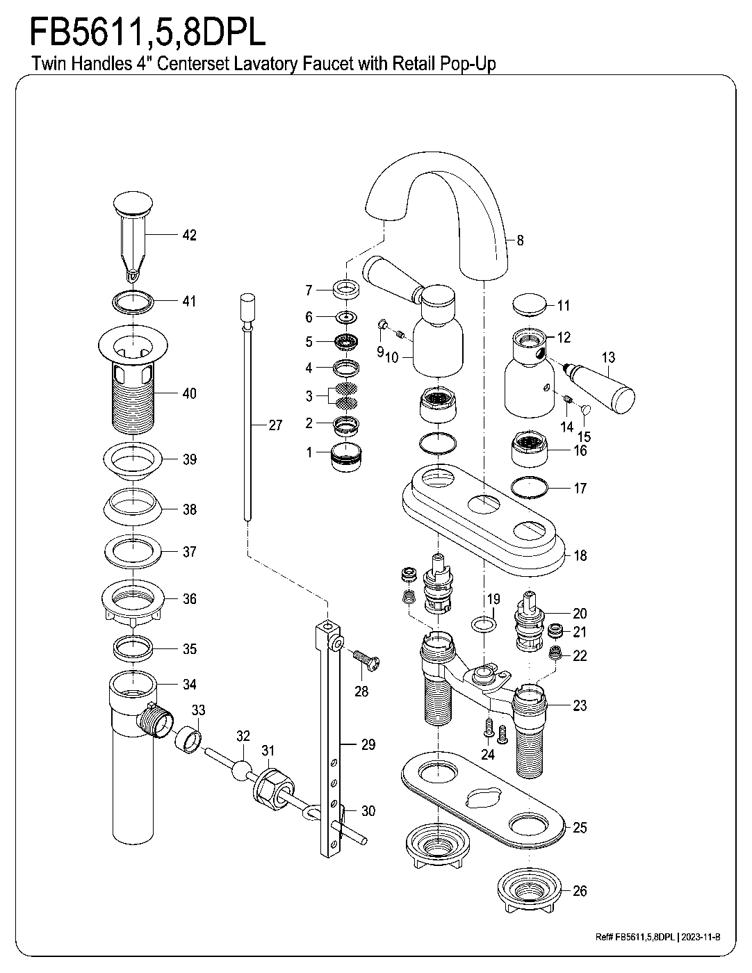 Paris FB5611DPL exploded parts diagram