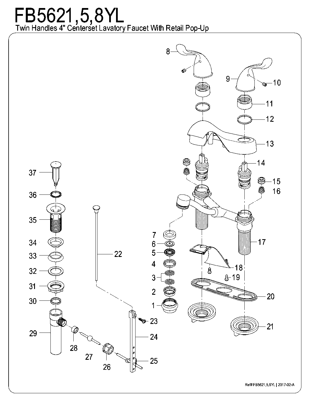 Yosemite FB5621YL exploded parts diagram